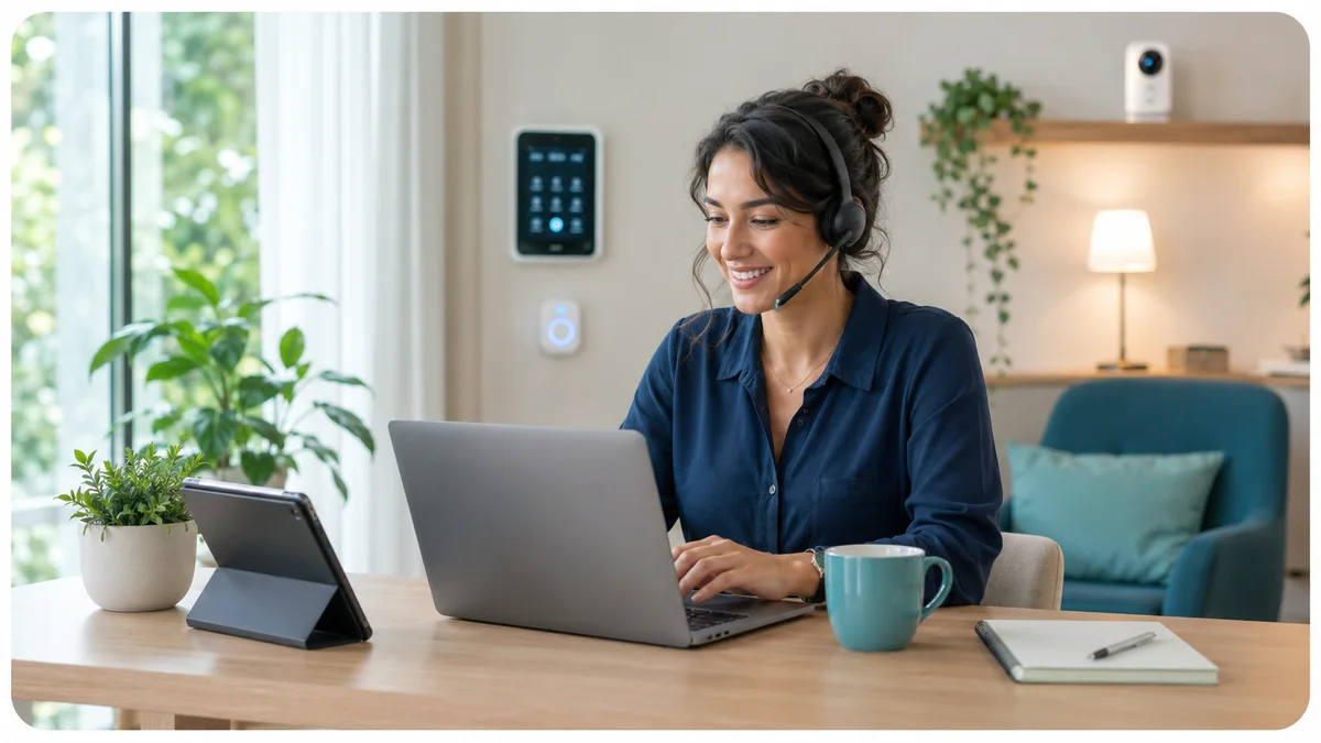 Medewerker die digitaal ondersteuning biedt bij een aanvraag